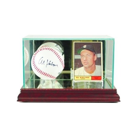 PERFECT CASES Perfect Cases CRDSB-C Card and Baseball Display Case; Cherry CRDSB-C
